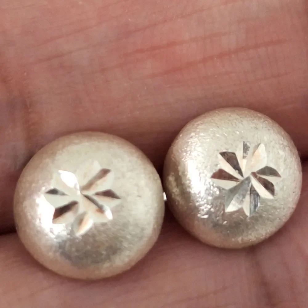 Elegant Silver Floral Stud Earrings